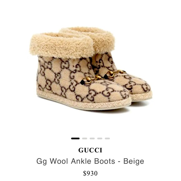 BRAND NEW IN BOX GUCCI REAL WOOL LAME GG MONOGRAM HORSEBIT BOOTS - Picture 7 of 7